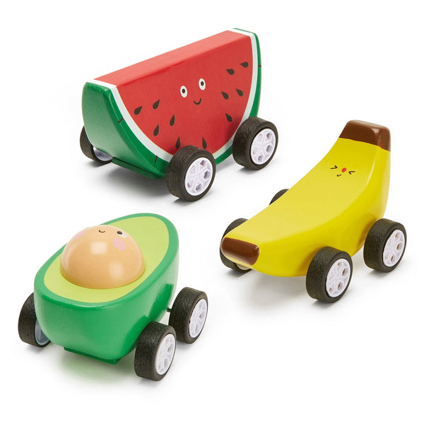kikkerland Kidoki Fruit-Fun Pullback Cars