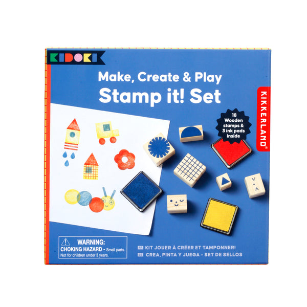 Kikkerland Kidoki Make Create & Play: Stamp It Set
