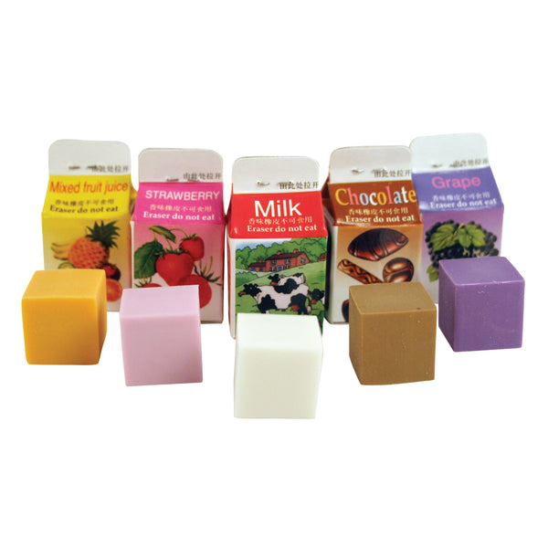 kikkerland Milk Carton Scented Erasers