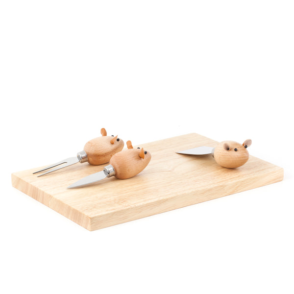 kikkerland Mouse Cheese Board Set