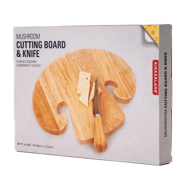 Kikkerland Mushroom Cutting Board & Knife