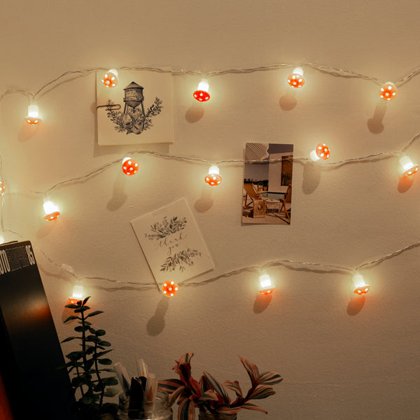 Kikkerland Mushroom String Lights 10 Ft