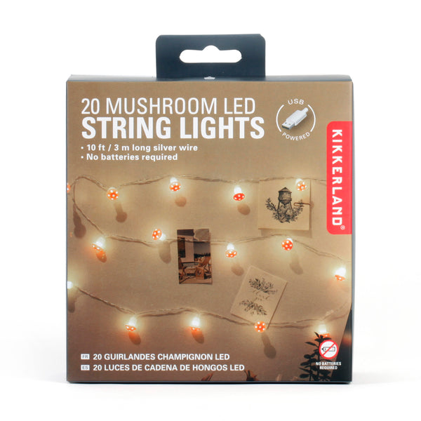 Kikkerland Mushroom String Lights 10 Ft