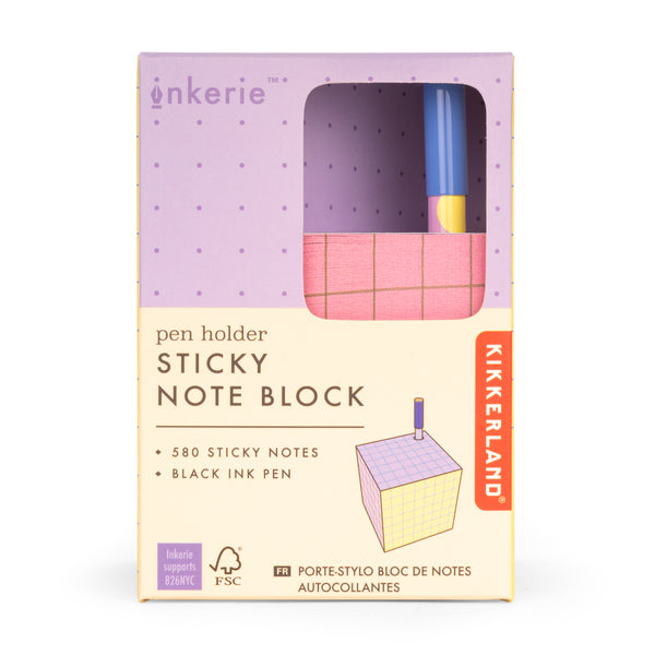 Kikkerland Pen Holder Sticky Note Block