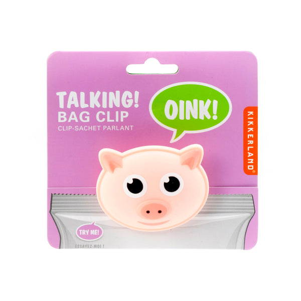 kikkerland Pig Talking Bag Clip