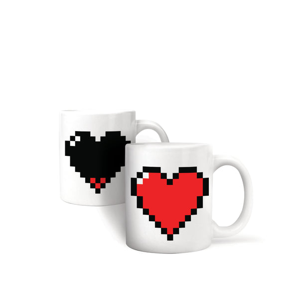 kikkerland Pixel Heart Morph Mug