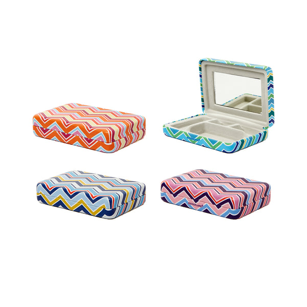 kikkerland Portable Striped Jewelry Case