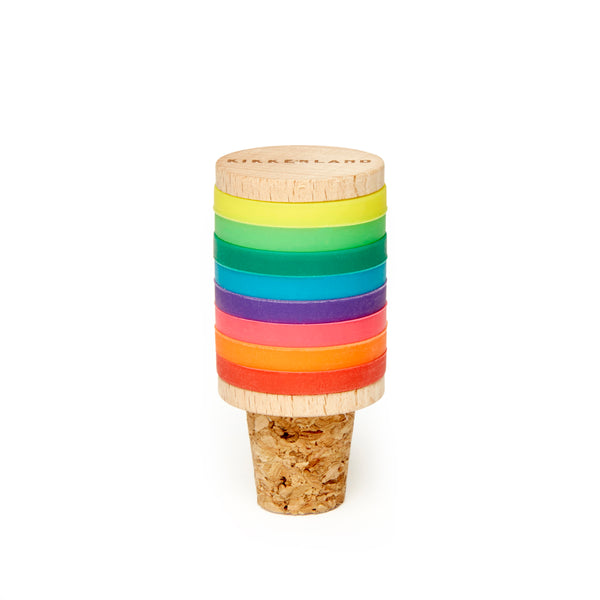 Kikkerland Rainbow Wine Rings And Stopper