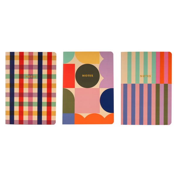 kikkerland Set of 3 A5 Notebooks