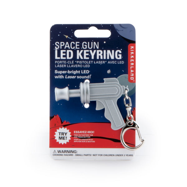 Kikkerland Space Gun LED & Sound Keychain