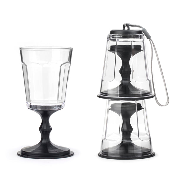 kikkerland Stackable Wine Glass Set of 2