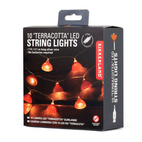 Kikkerland Terracotta String Lights 10 Ft