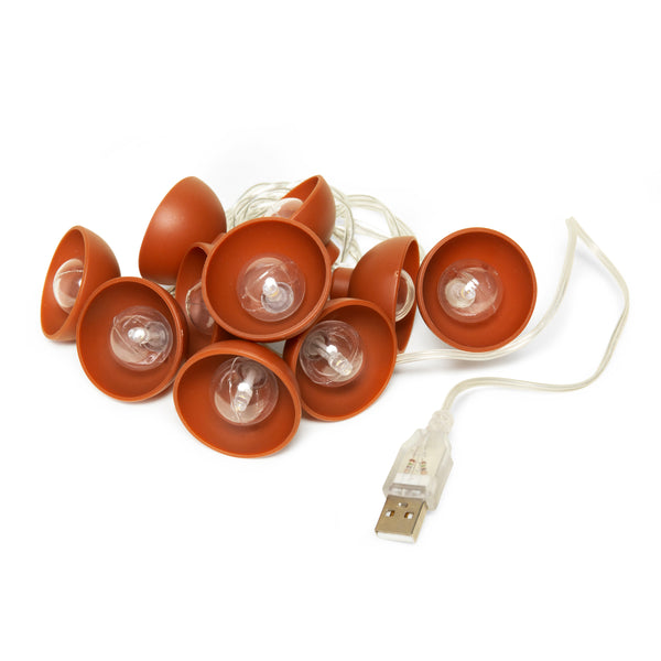 Kikkerland Terracotta String Lights 10 Ft