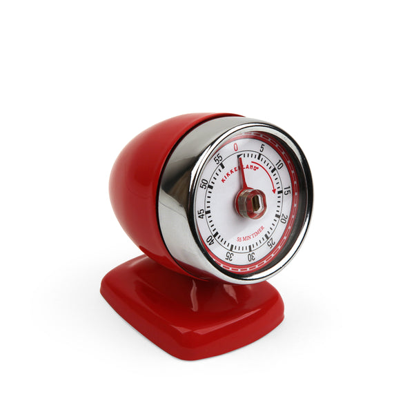 Kikkerland Vintage Streamline Kitchen Timer + Red