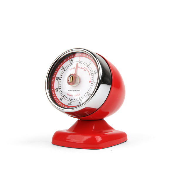 kikkerland Vintage Streamline Kitchen Timer + Red