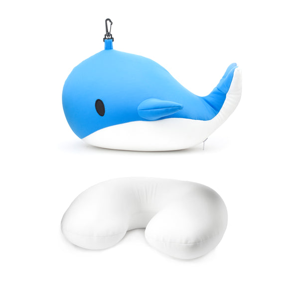 kikkerland Whale Zip & Flip Travel Pillow
