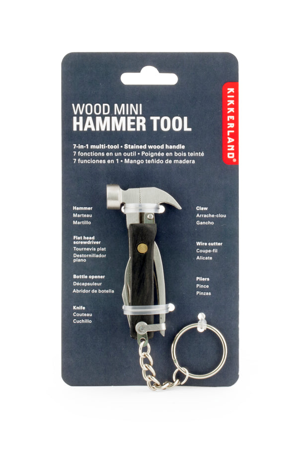 Kikkerland Wood Mini Hammer Multi-tool