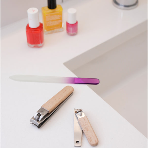 kikkerland Wood Nail Clipper Set