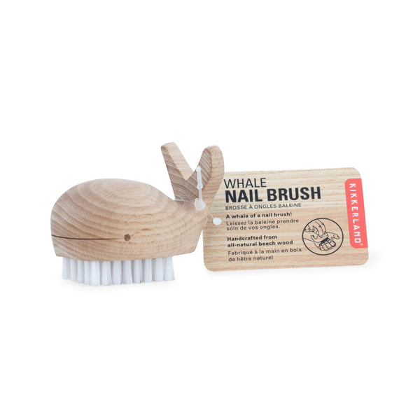 Kikkerland Wooden Whale Nail Brush