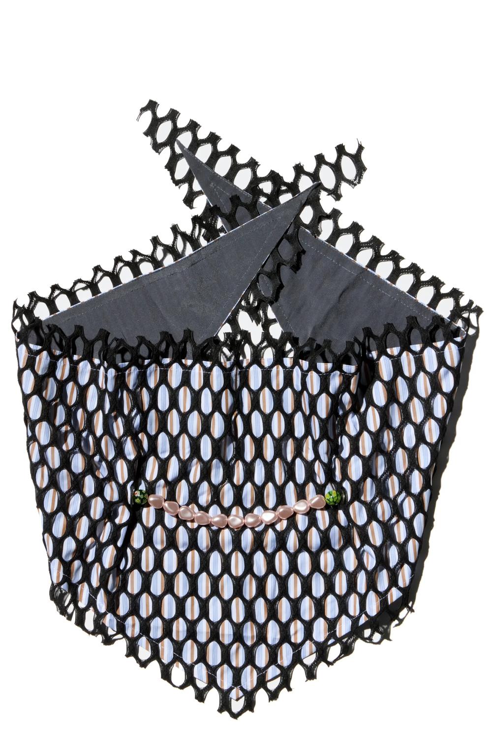 kiko kostadinov ARMANTROUT PEARL NECKLACE - HAZEL STRIPE/BEIGE PEARL