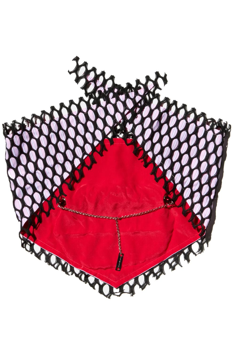 Kiko Kostadinov ARMANTROUT PEARL NECKLACE - PINK STRIPE/RED PEARL