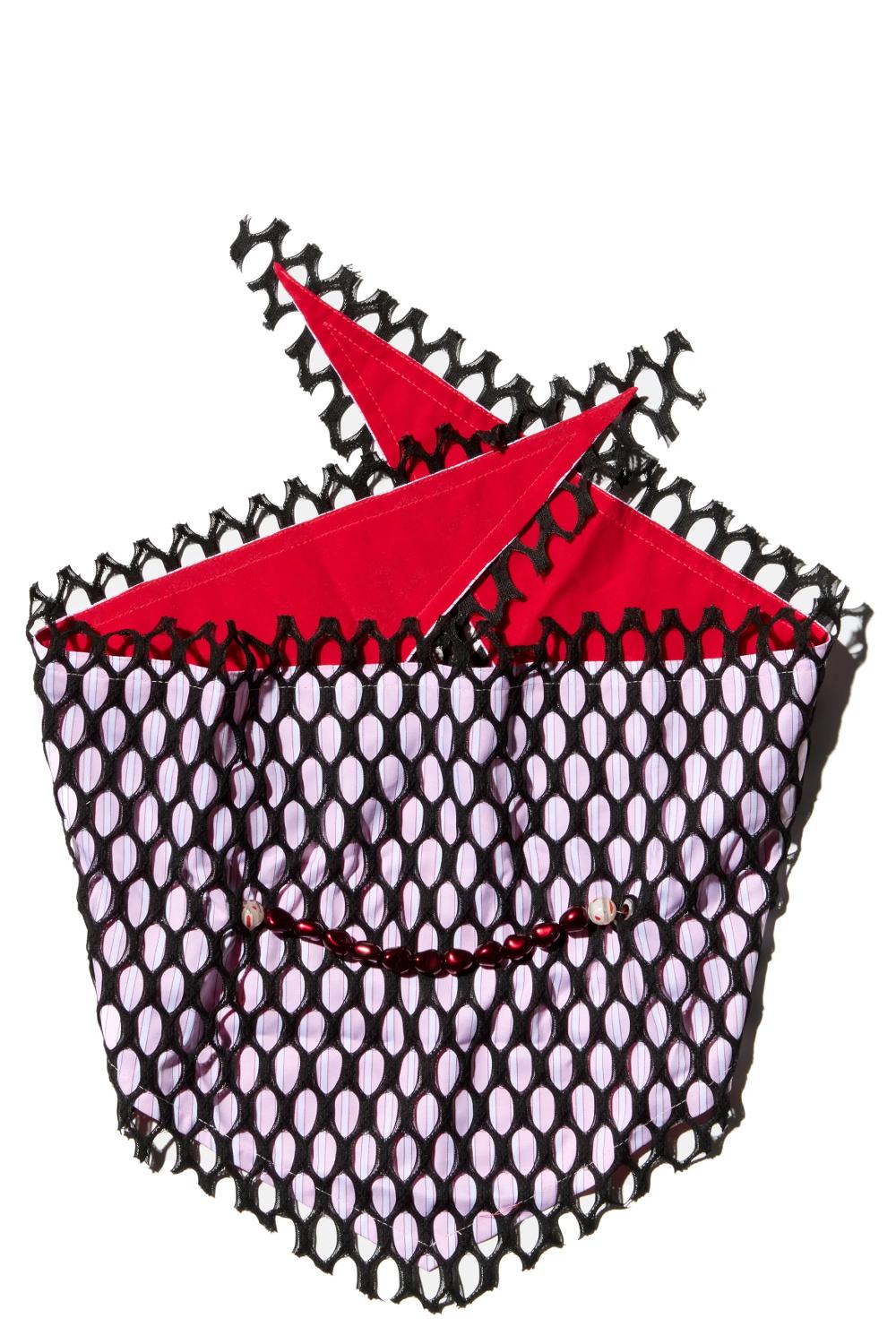 kiko kostadinov ARMANTROUT PEARL NECKLACE - PINK STRIPE/RED PEARL