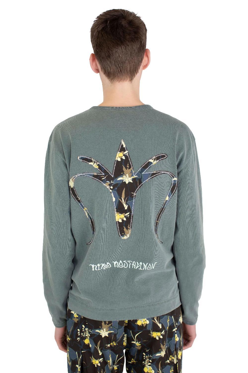 Kiko Kostadinov Exclusive – DUENEZ APPLIQUE TOP - WASHED GREEN