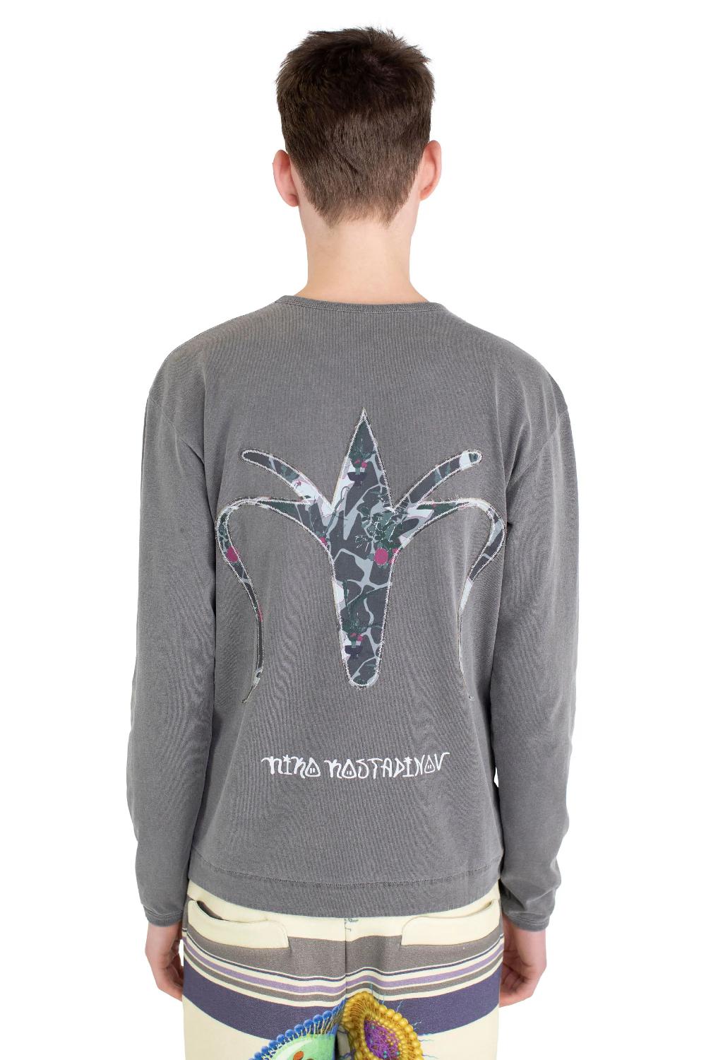 Kiko Kostadinov Exclusive – DUENEZ APPLIQUE TOP - WASHED GREY