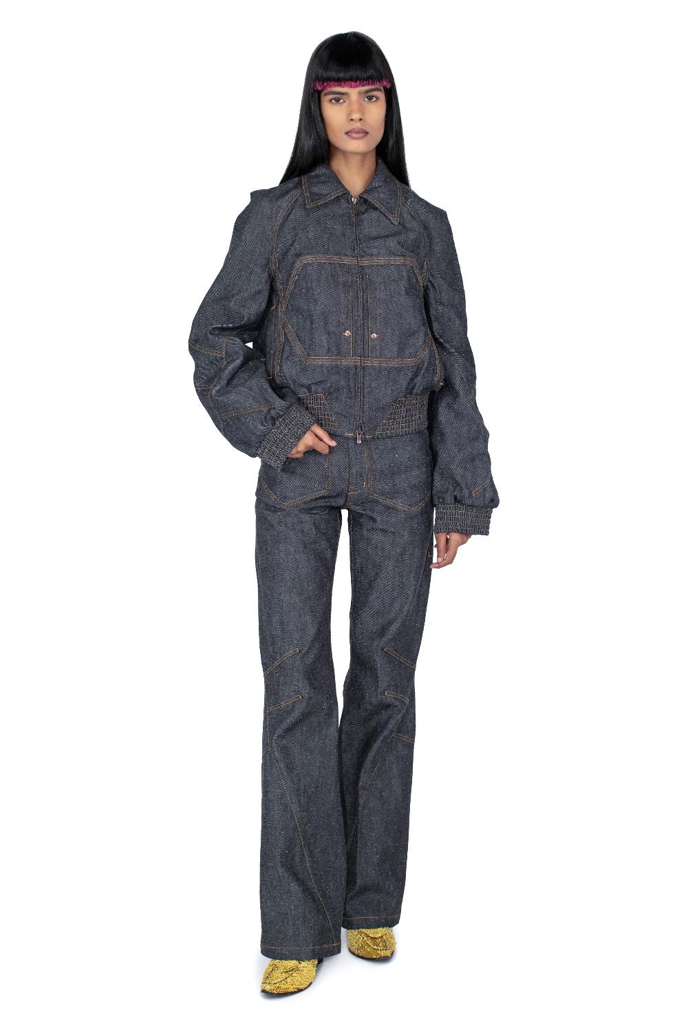 Kiko Kostadinov K BOMBER JACKET - MOTTLED DARK INDIGO