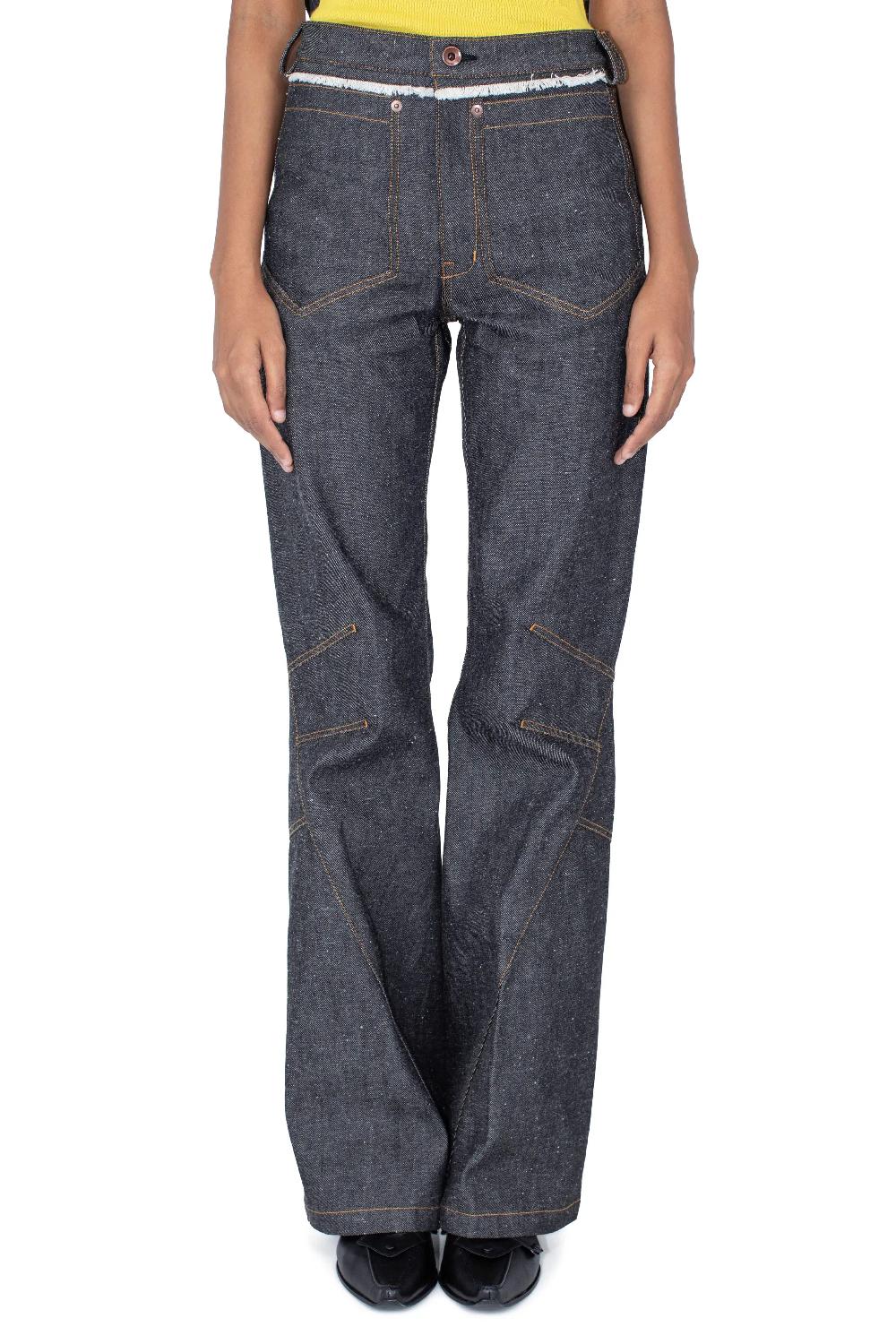 kiko kostadinov K STRAIGHT LEG JEAN - MOTTLED DARK INDIGO