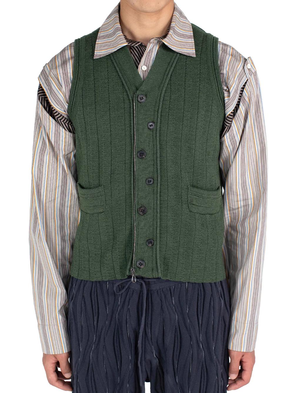 kiko kostadinov FITZ KNIT VEST - JUNIPER GREEN