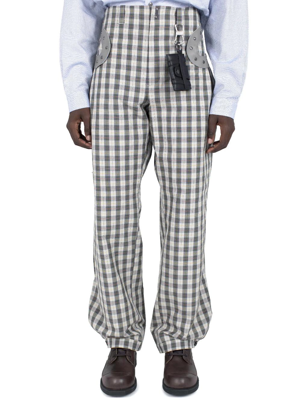 kiko kostadinov FITZ TROUSER - OYSTER CHECK/TAUPE