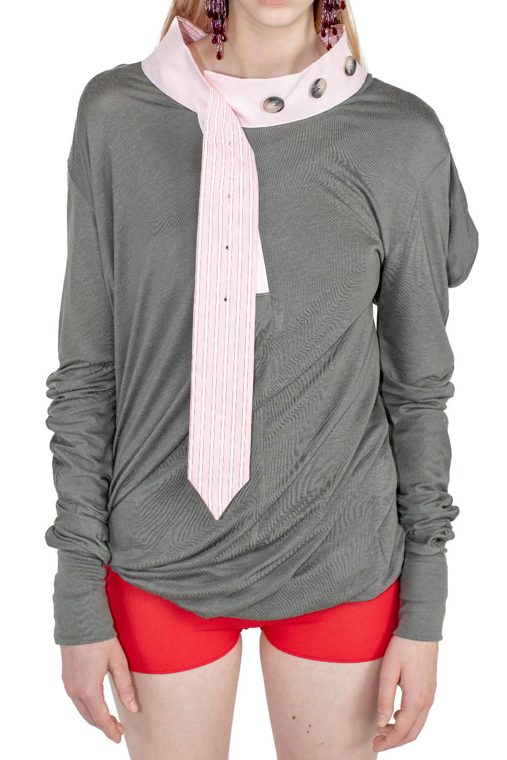 Kiko Kostadinov HOWE JERSEY TOP - GARGOYLE GREY