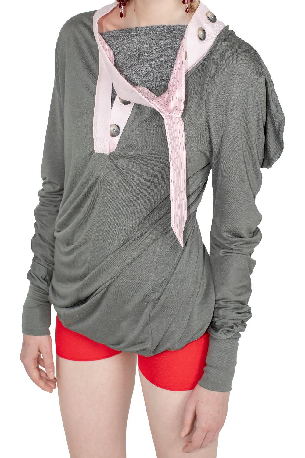 Kiko Kostadinov HOWE JERSEY TOP - GARGOYLE GREY
