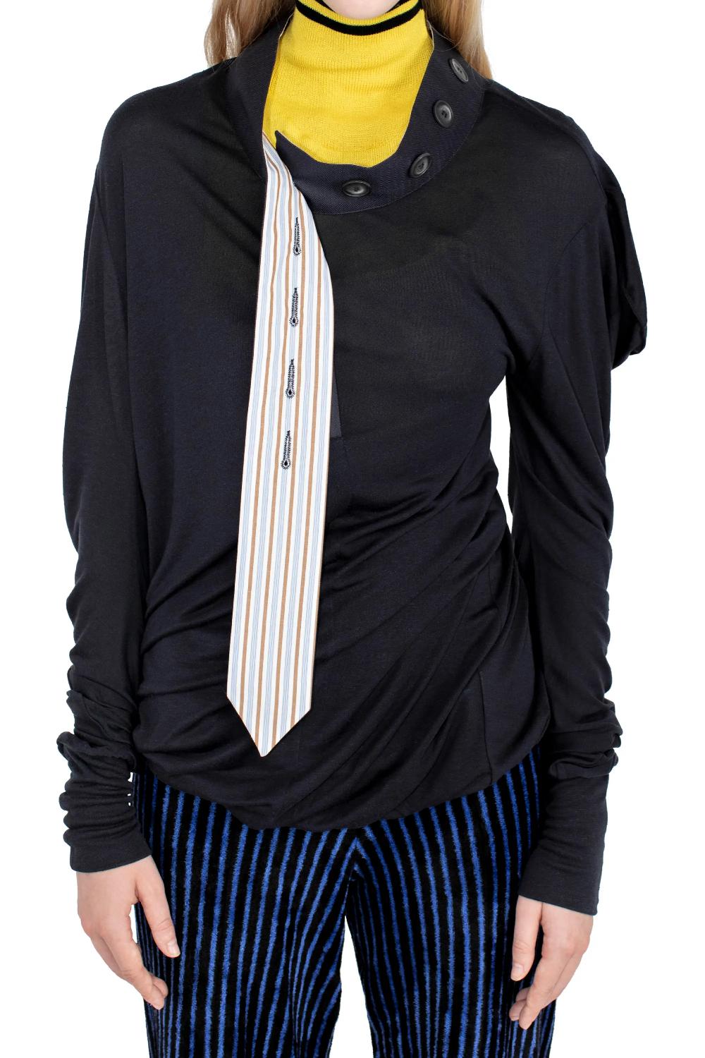 Kiko Kostadinov HOWE JERSEY TOP - OFF BLACK