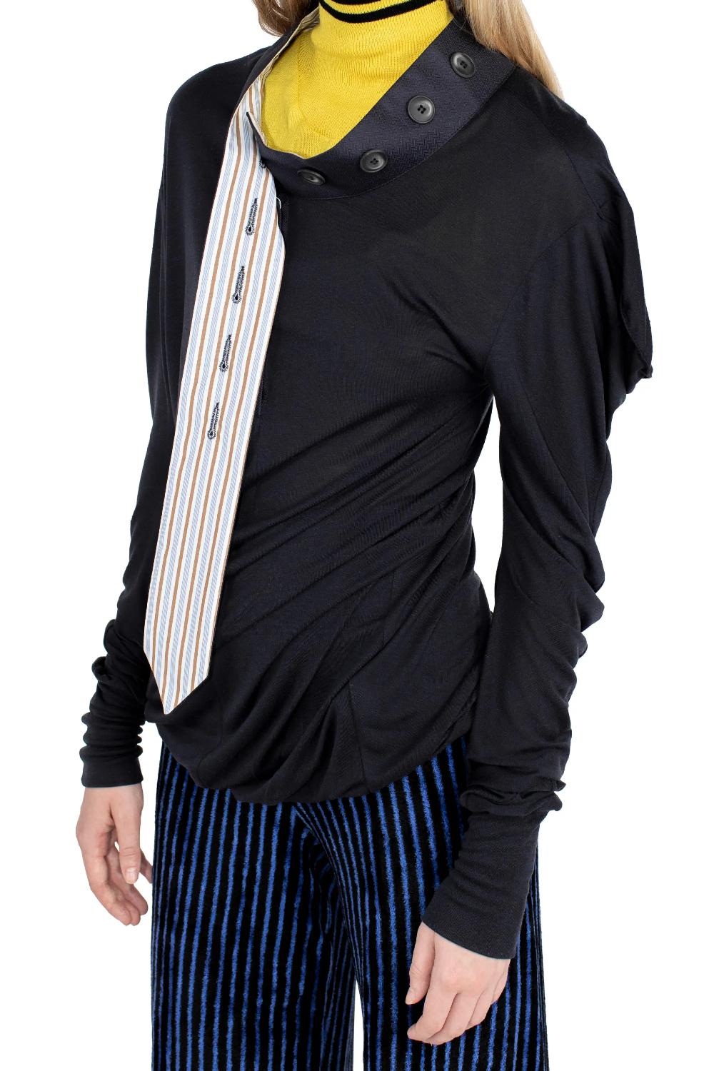 Kiko Kostadinov HOWE JERSEY TOP - OFF BLACK