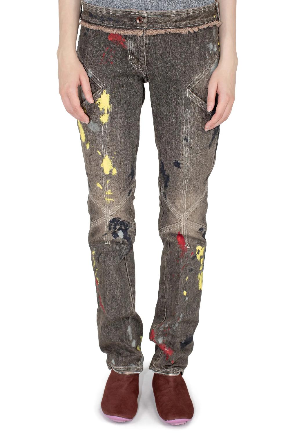 Kiko Kostadinov K PAINTED SLIM JEAN - WASHED BROWN