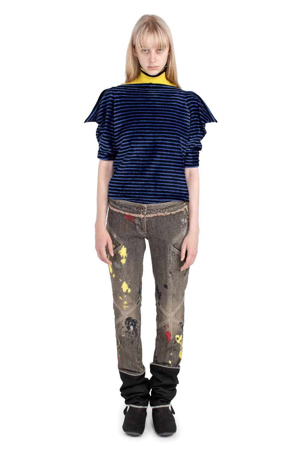 Kiko Kostadinov K PAINTED SLIM JEAN - WASHED BROWN