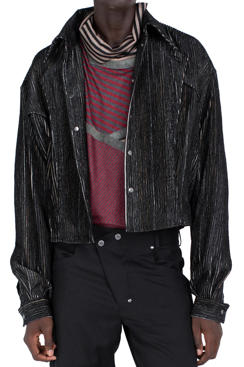 Kiko Kostadinov KRANER CROPPED SHIRT - MELANGE BLACK