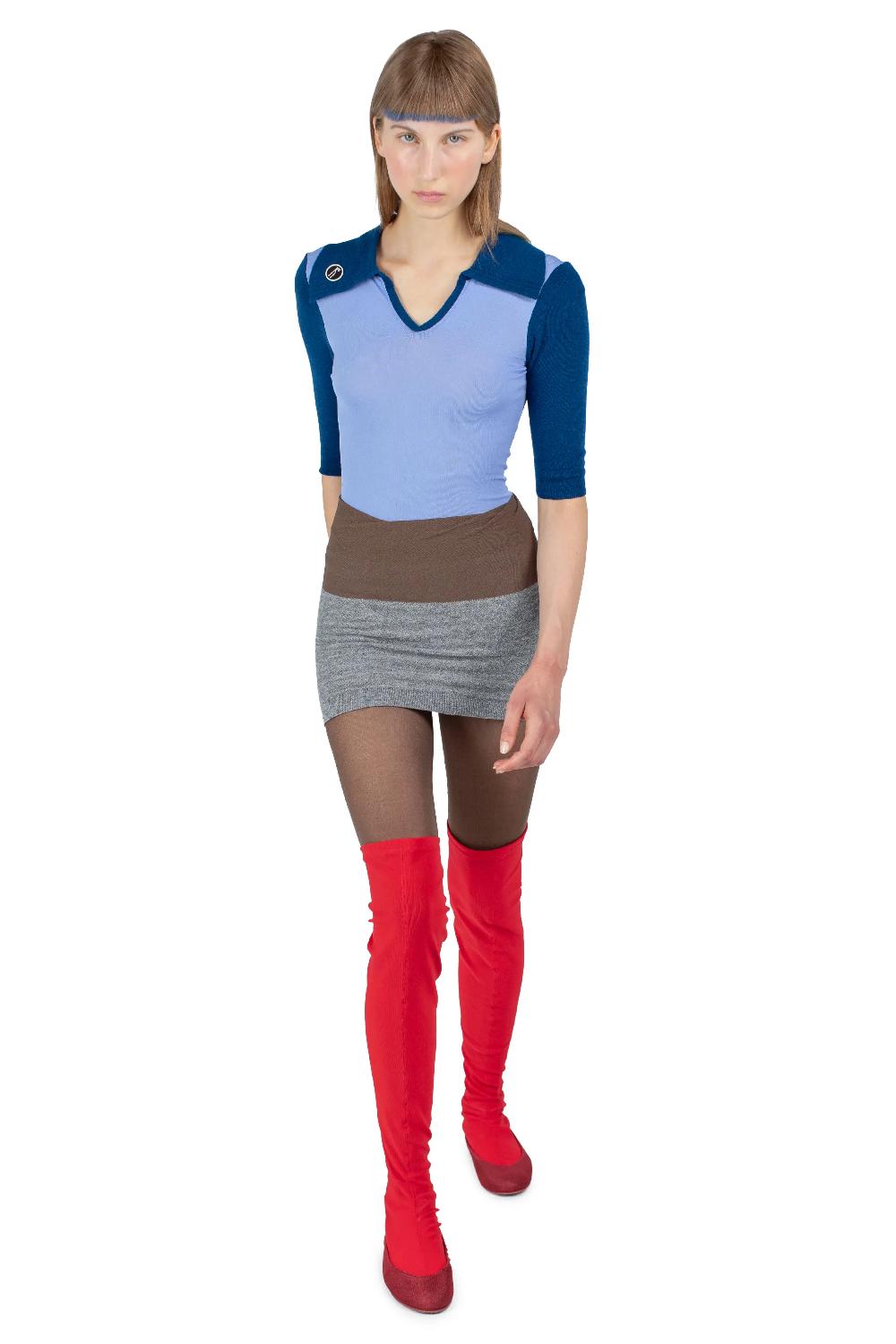 Kiko Kostadinov LARISSA KNIT POLO - SKY BLUE