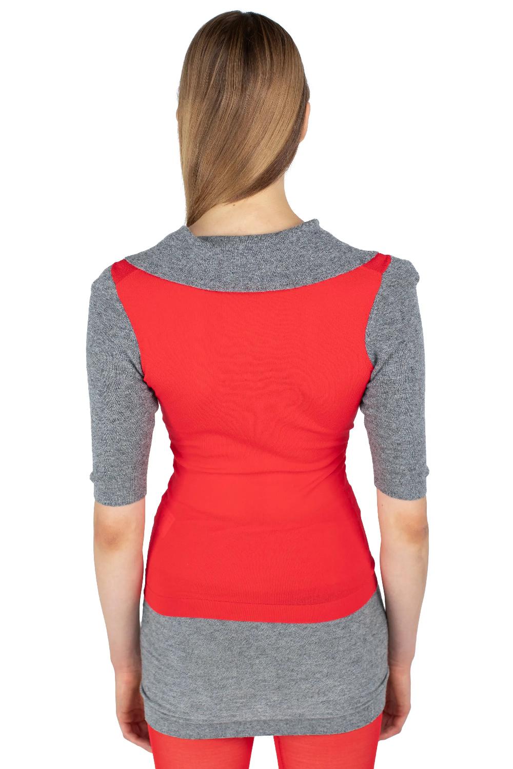 Kiko Kostadinov LARISSA KNIT POLO - VERMILLION RED