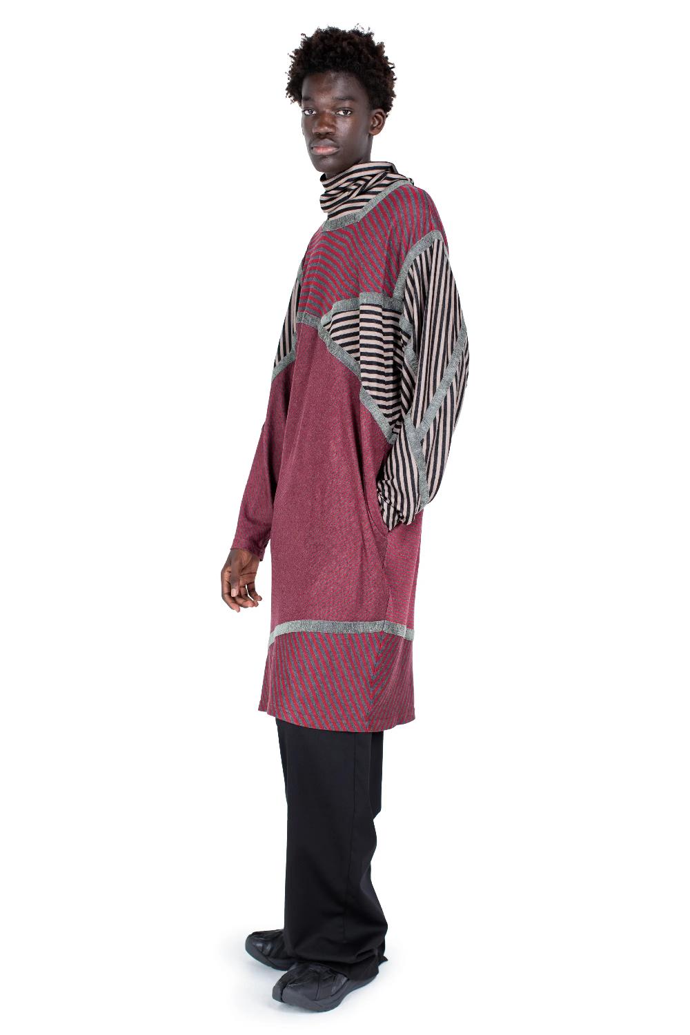 Kiko Kostadinov RADAY JERSEY TUNIC - GREY & RED