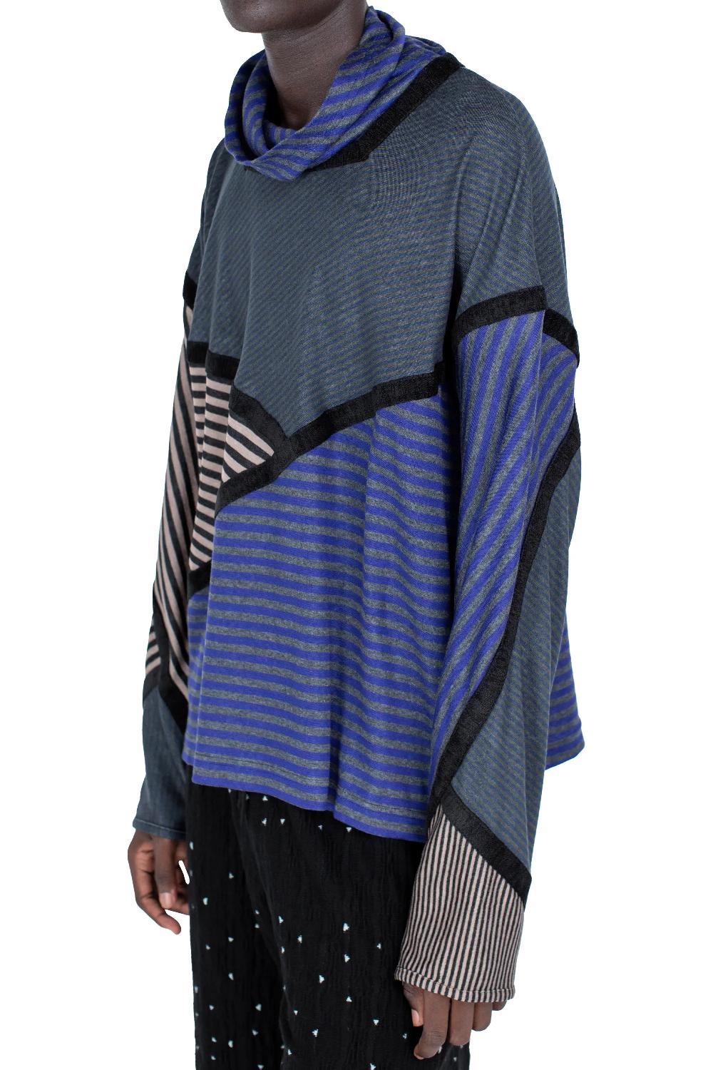 Kiko Kostadinov RADAY SHORT JERSEY TOP - BLUE & GREY