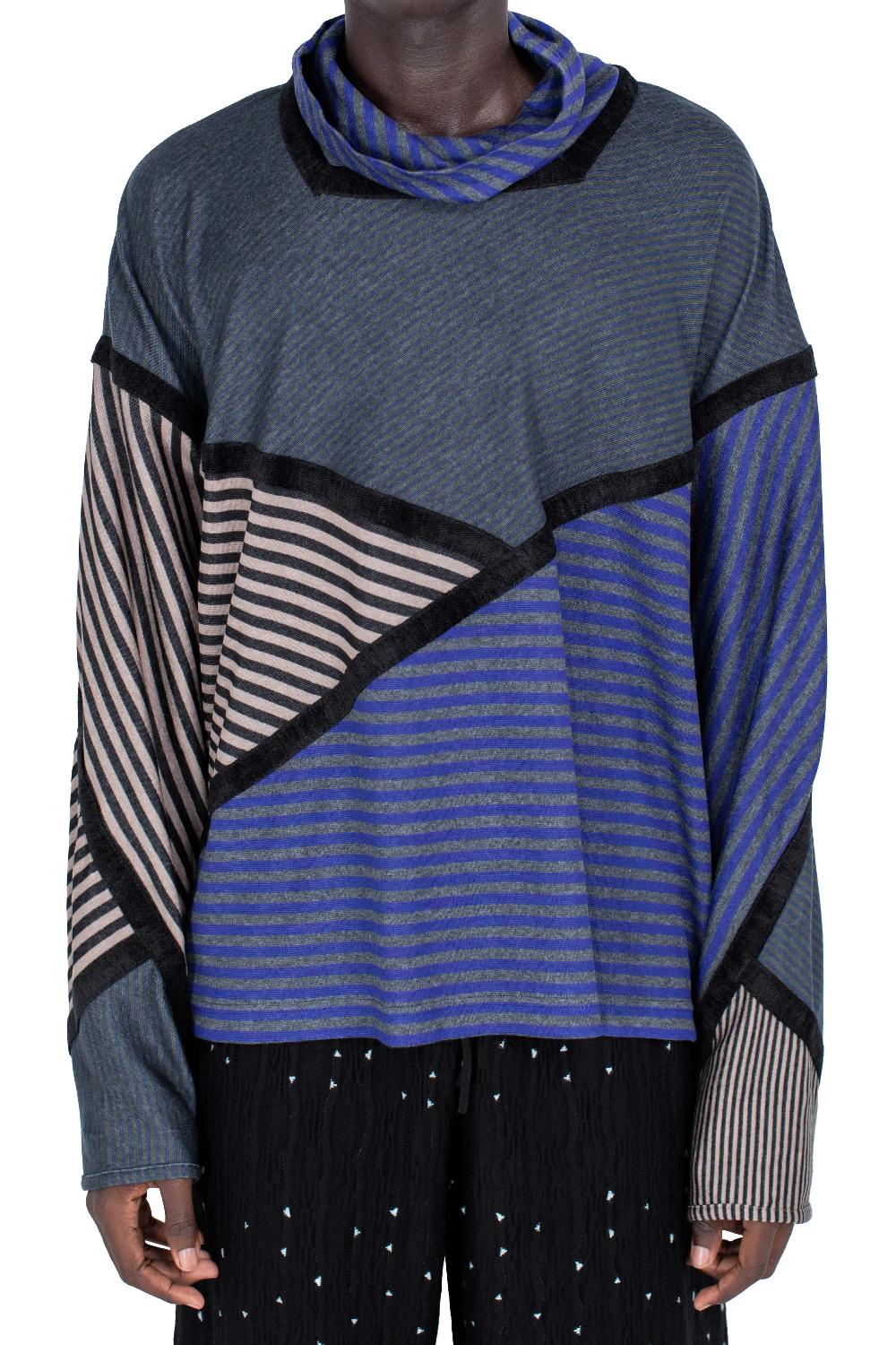 kiko kostadinov RADAY SHORT JERSEY TOP - BLUE & GREY