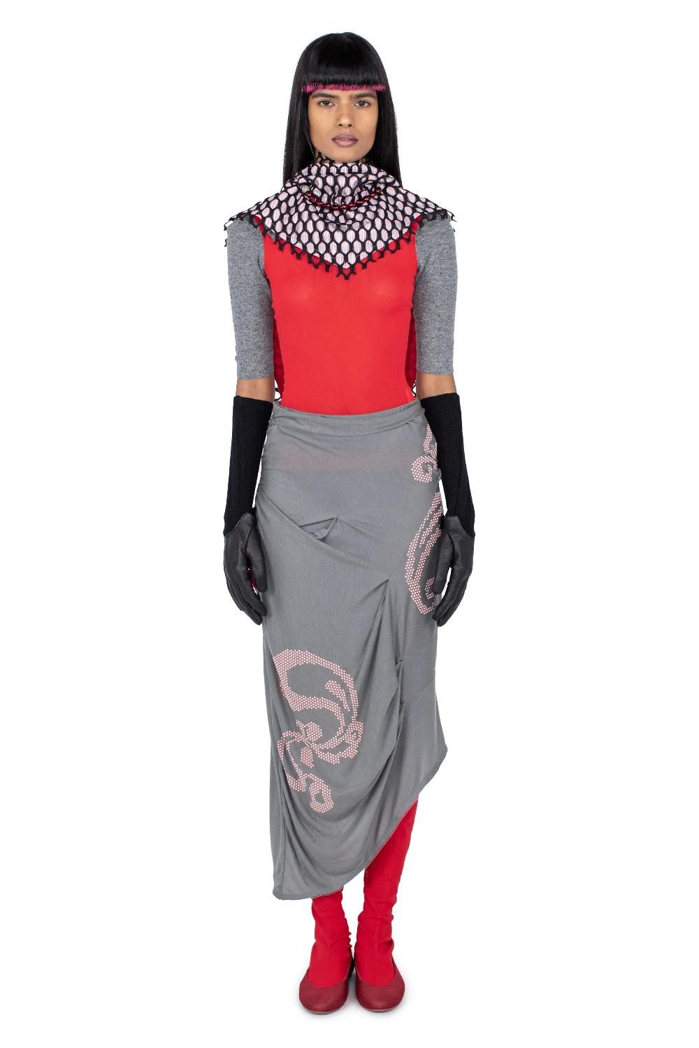 Kiko Kostadinov RAVEN SKIRT - GARGOYLE GREY