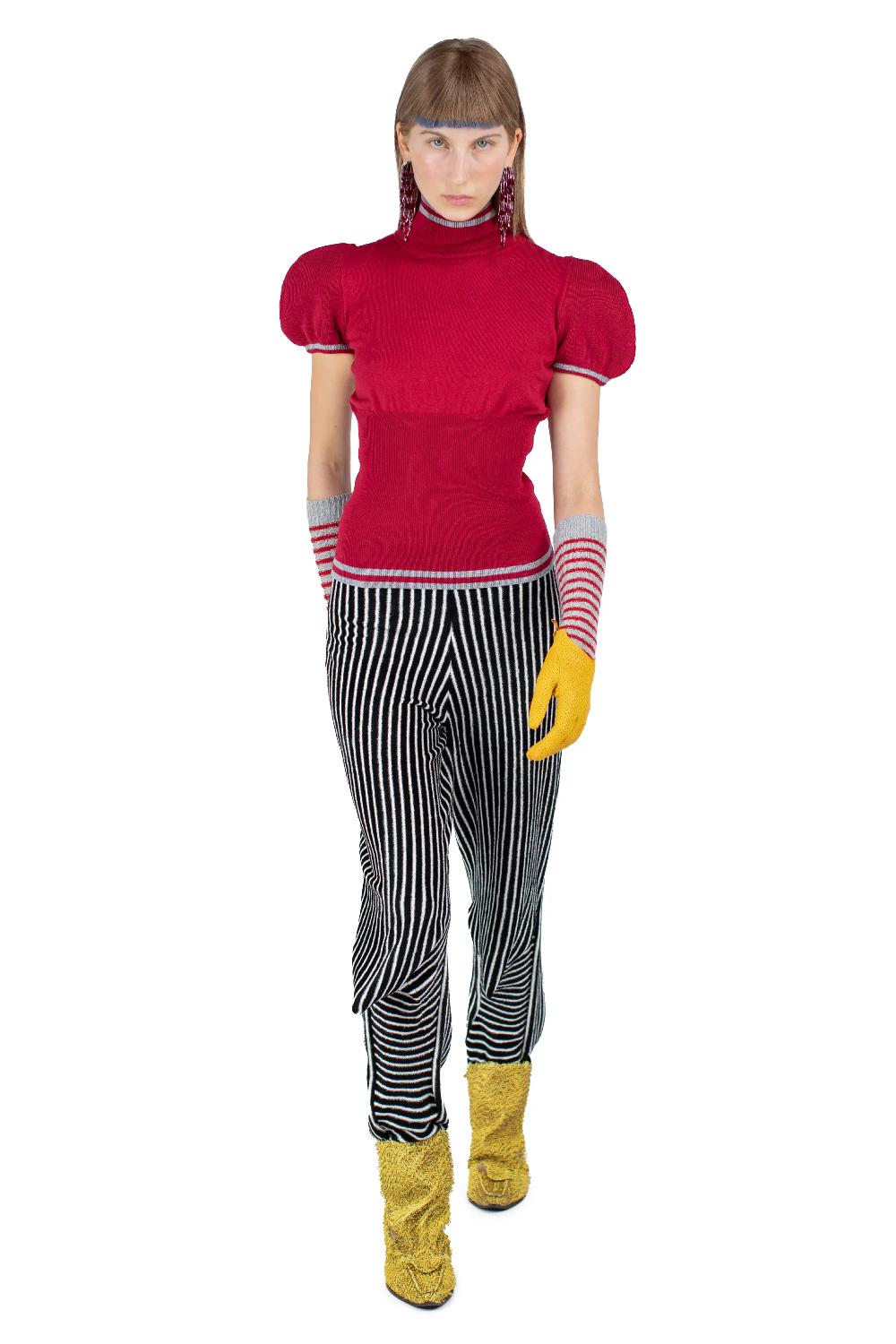 Kiko Kostadinov SIMONE KNIT TOP - CHERRY RED