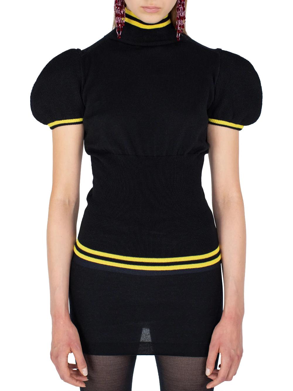 Kiko Kostadinov SIMONE KNIT TOP - INK BLACK