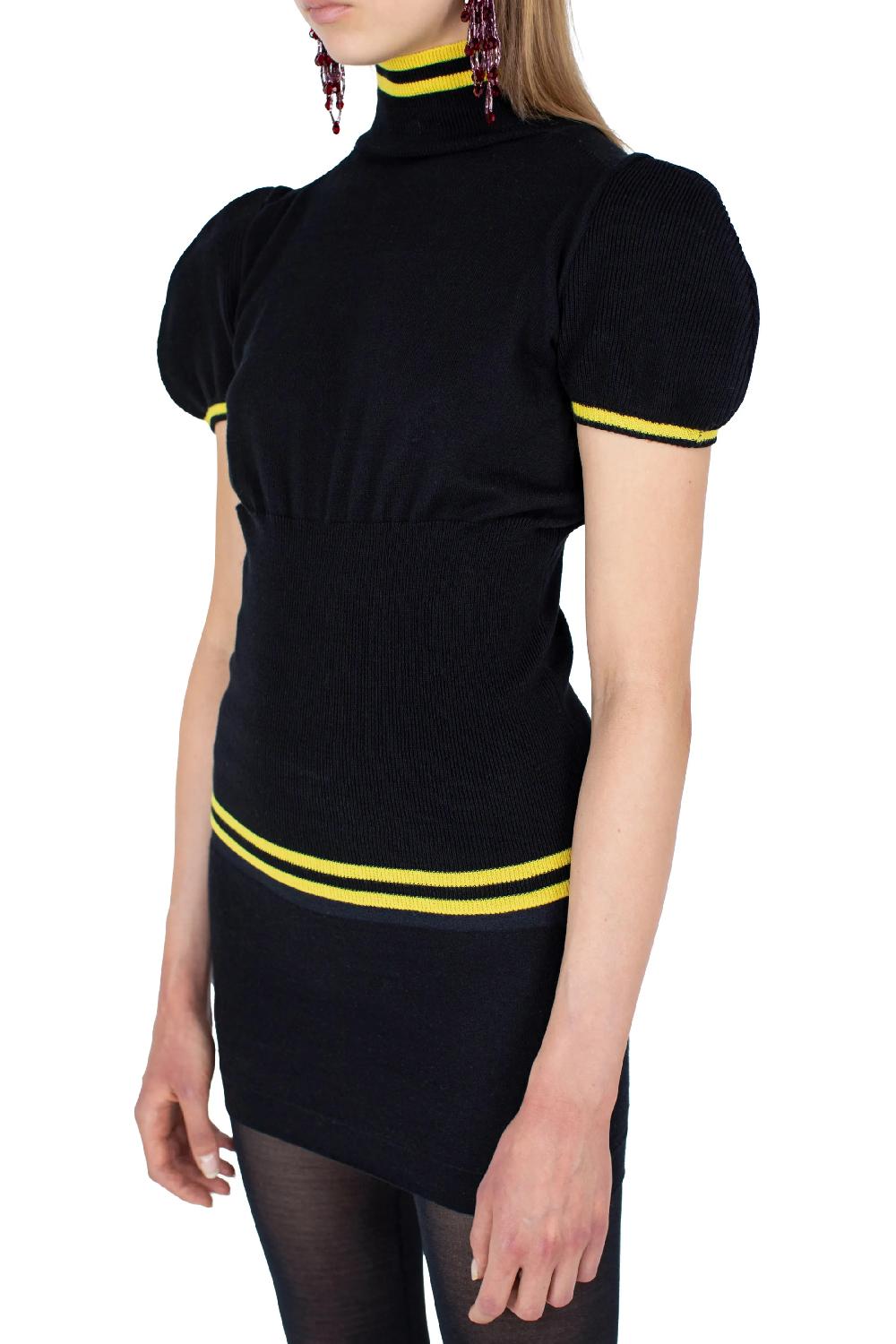 Kiko Kostadinov SIMONE KNIT TOP - INK BLACK