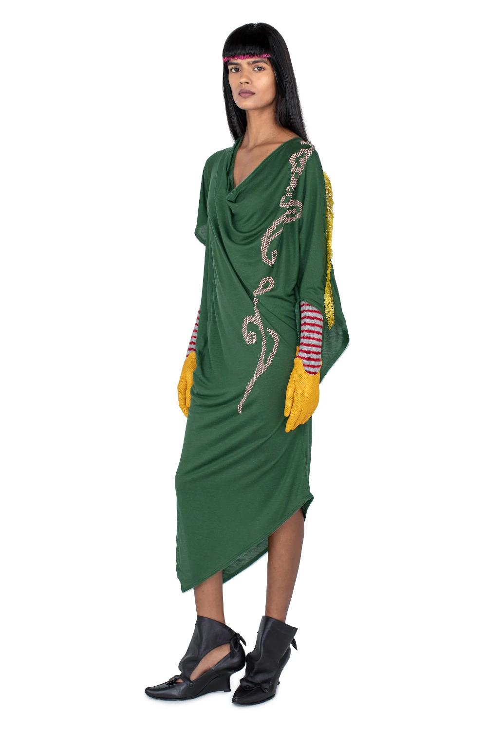 Kiko Kostadinov ZIGGY DRESS - JUNIPER GREEN
