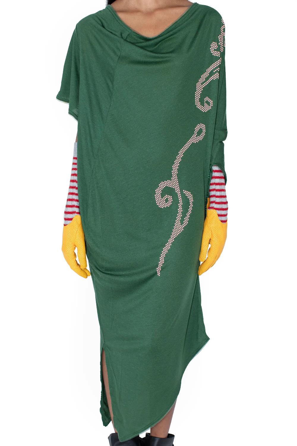 kiko kostadinov ZIGGY DRESS - JUNIPER GREEN